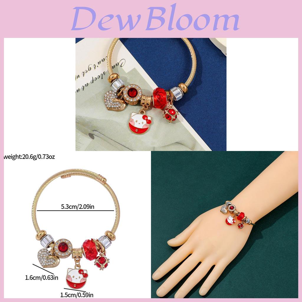 Hello Kitty Jewelry Bracelet With Pearl Heart Pendant For Gift And Travel Souvenirs