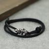 New Gothic Skull Bracelet For Men Handmade Sliding Adjustable 3mm Thin String Braslet Easy Hook Pirate Nautical Braclet Pulseria