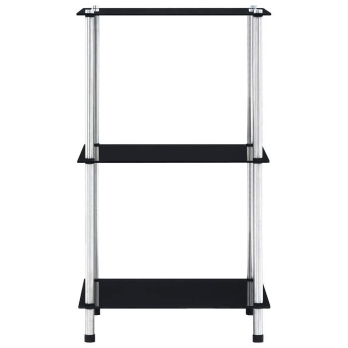 VidaXL Étagère 3 niveaux Noir 40x40x67 cm Verre trempé 249509