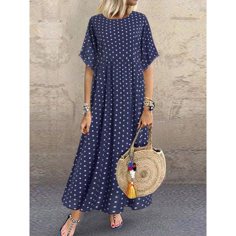 2022 Summer Trend: Plus Size Women's Polka Dot Dress In Fresh European & American Style