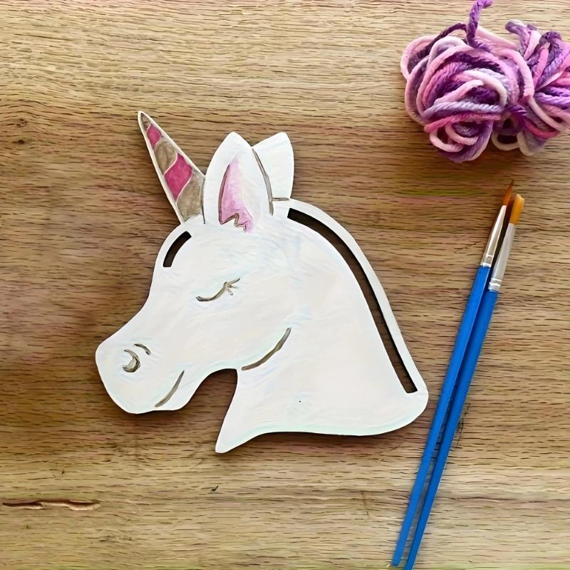 2026 Latest Models 20Pc Unfinished Wood Unicorn Cutouts DIY Craft Kits Wooden Hanging Ornaments Gift Tags for Party Favors Craft
