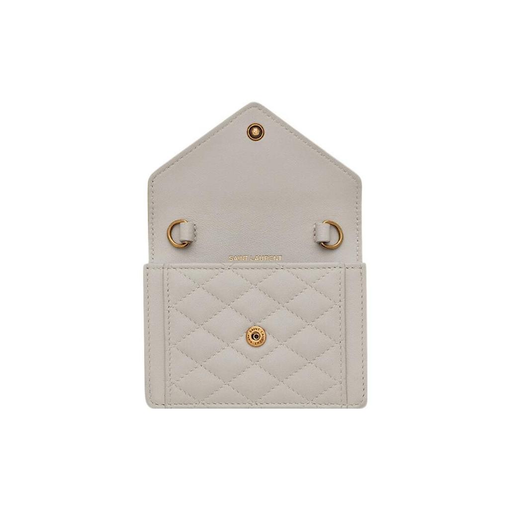 Saint Laurent Ysl Gaby Gold Logo Quilted Lambskin Mini Handbag Women Handbags White 685612-1EL07-9207