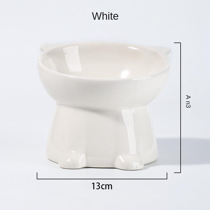 Black Cat Bowl Amazon Ceramic Cat Bowl Pet Bowl Pet Supplies Cat Bowl Dog Bowl Macaron Color New Cat and Dog Universal Pet Bowl белый