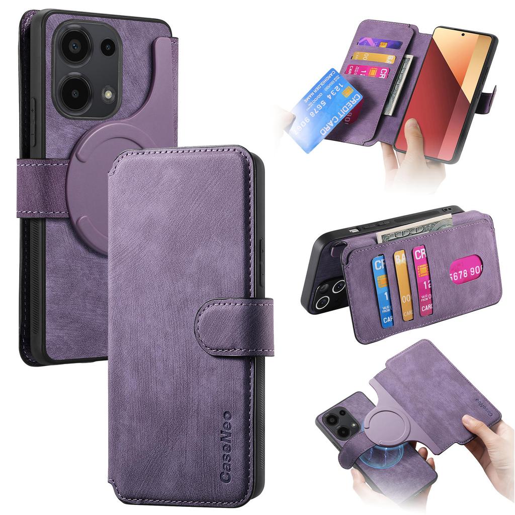 For Xiaomi Redmi Note 13 Pro 4G/Poco M6 Pro 4G Magnetic Case CASENEO Detachable Leather Phone Wallet Cover