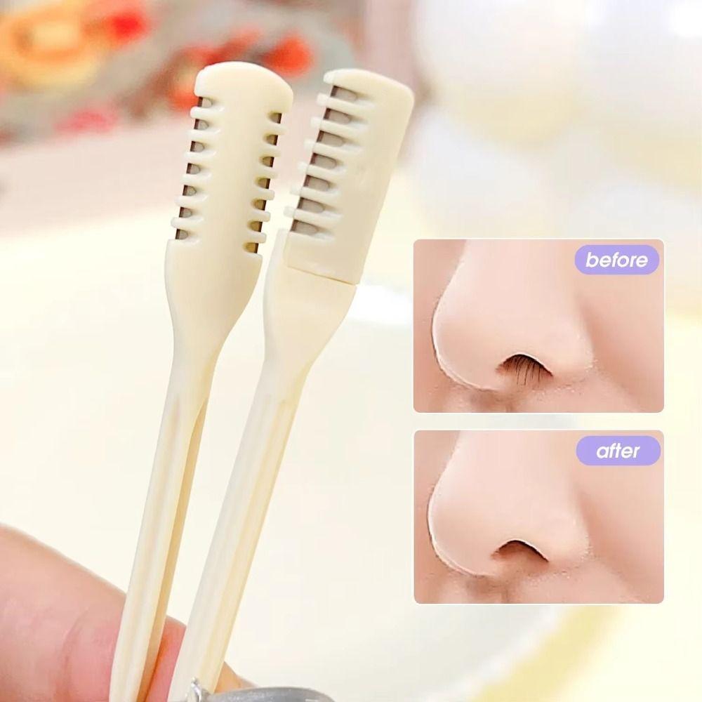 5PCS/10PCS Double Sided Nostril Cleaning Trimmer 360 Degree Nose Hair Scraper  Hair Removal