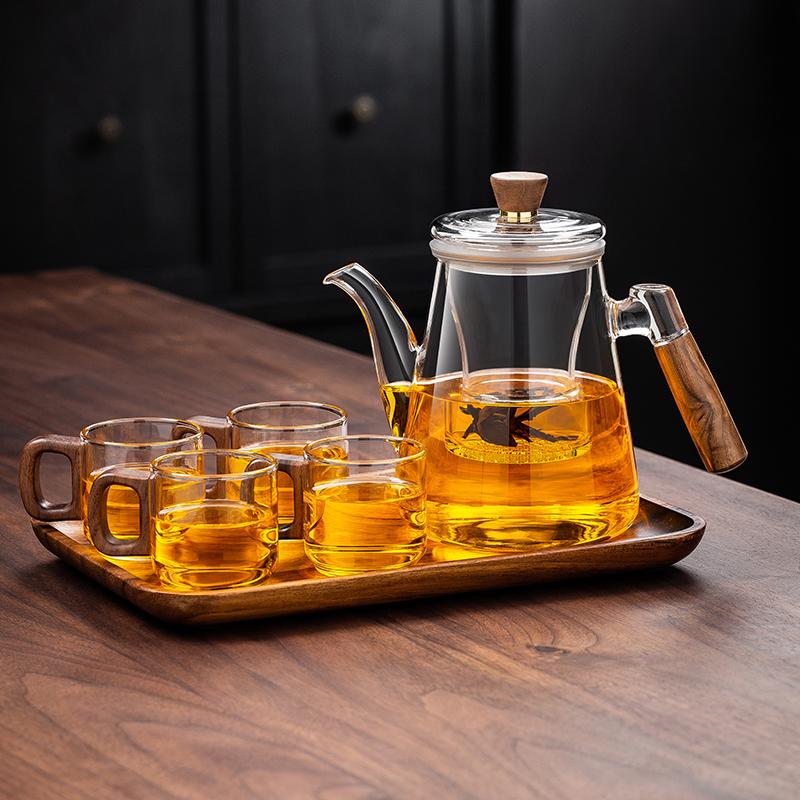 2025 Thickened Glass Tea Infuser Pot - Heat-Resistant Tea Brewer with Water Separation for Home or Office