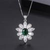 S111 silver needle European and American popular simulation jewelry accessories set green treasure set for women