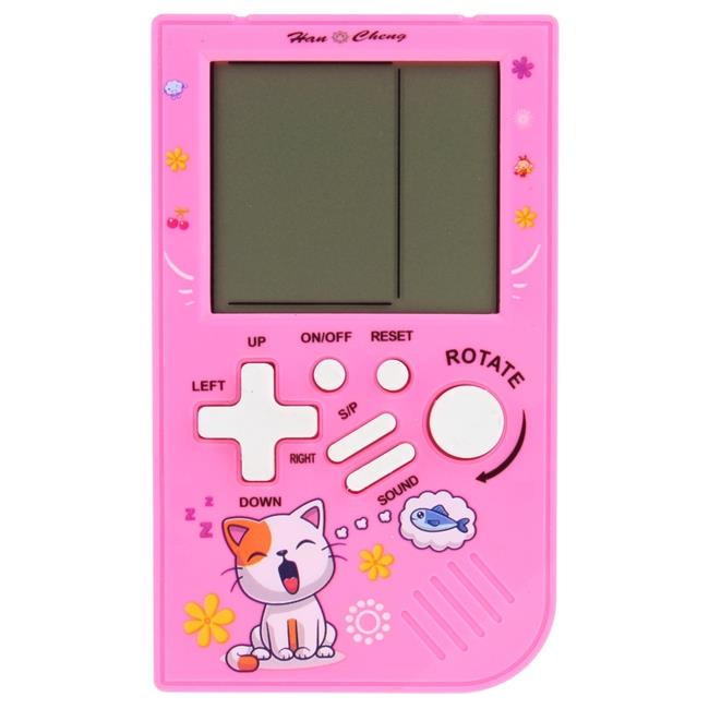 Electronic Game Tetris Portable Travel Console For Children Pink