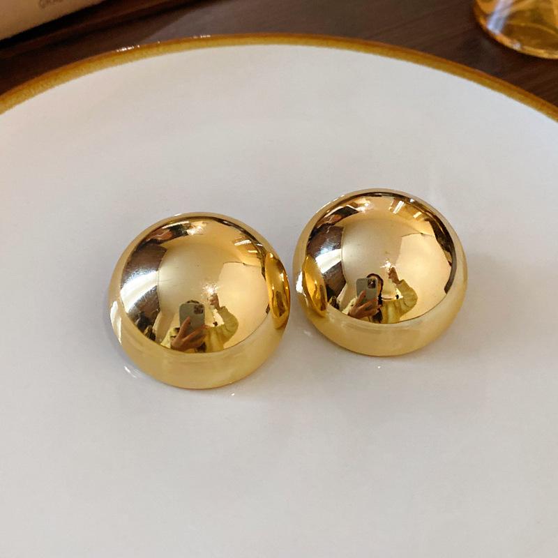 Silver Needle Geometric Stripe Semicircle Earrings - Unique European American Style Studs for Chic Personality