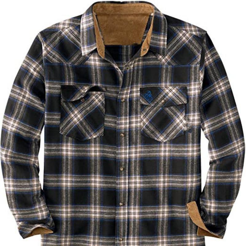 Jarní a podzimní nové pánské oblečení, barevně sladěná košile s kostkovaným potiskem, kardiganový límec, košile s dlouhým rukávem s kostkovaným vzorem