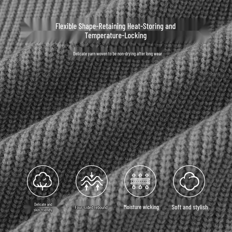 JEEP SPIRIT Men's Winter Stand-Collar Knit Sweaters