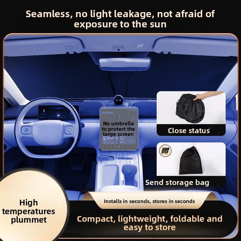 Foldable Car Windscreen Sunshade Heat-Insulating Thickened Sun Protection Curtain