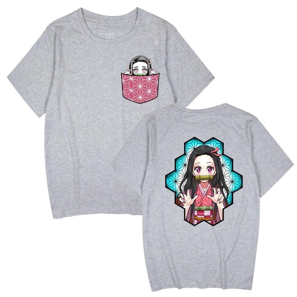 Japan cartoon comics Demon Slayer anime print short-sleeved T-shirt for men and women casual sportswear 0045