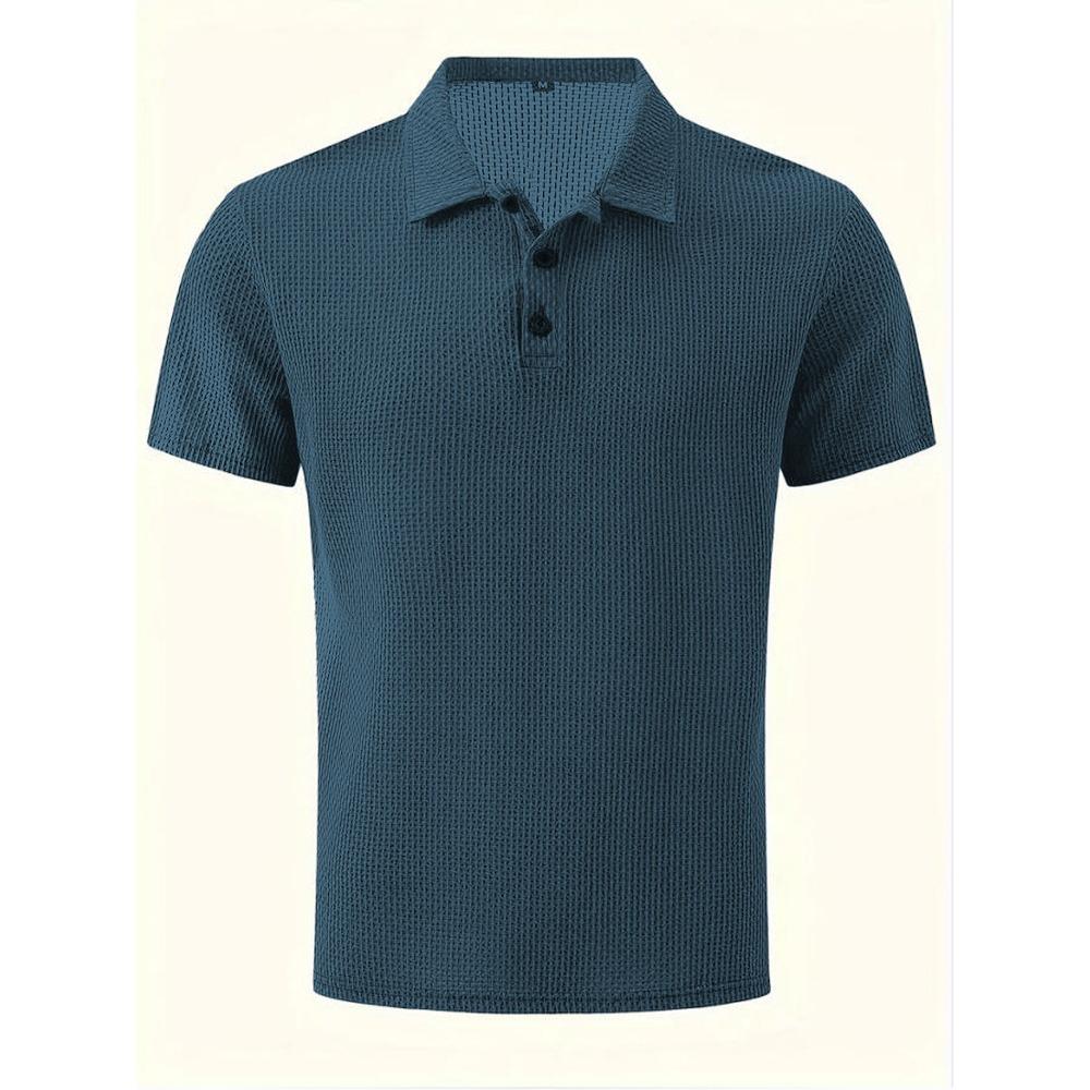 Golf Shirt Men Summer New Men's Lop-up Hollow Short-sleeved Polo Shirt Ice Silk Cool T-shirt Male