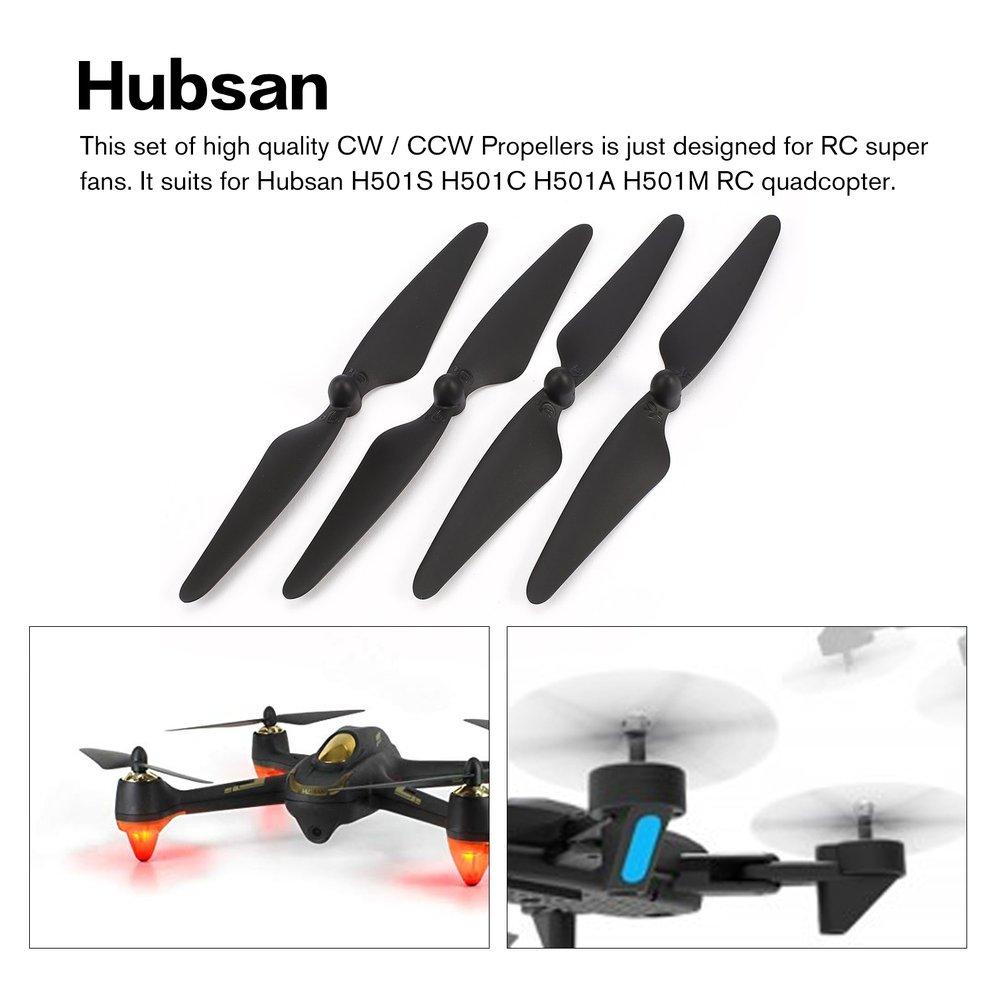 ZYGY 4 Hélices + 4 Protecteurs D'Hélice Pour Drone Hubsan H501S H501A H501C