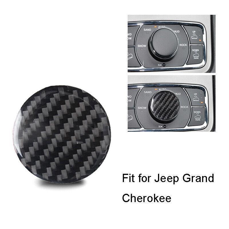 Carbon Fiber Center Console Button Cover Trim For Jeep Grand Cherokee 2011-