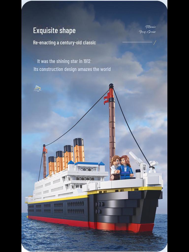 Mini Modelo de Navio Titanic Blocos de Construção Brinquedo Educacional para Crianças