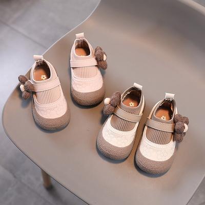 Kids Flat Shoes Round Toes Sweet Flowers Girls Princess Shoes Sock Comfortable 2025 New Fashion Children Leather Shoes Elegant