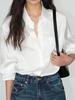 2026 Spring Women's High-End Satin Long-Sleeve Loose Fit Shirt with Unique Design