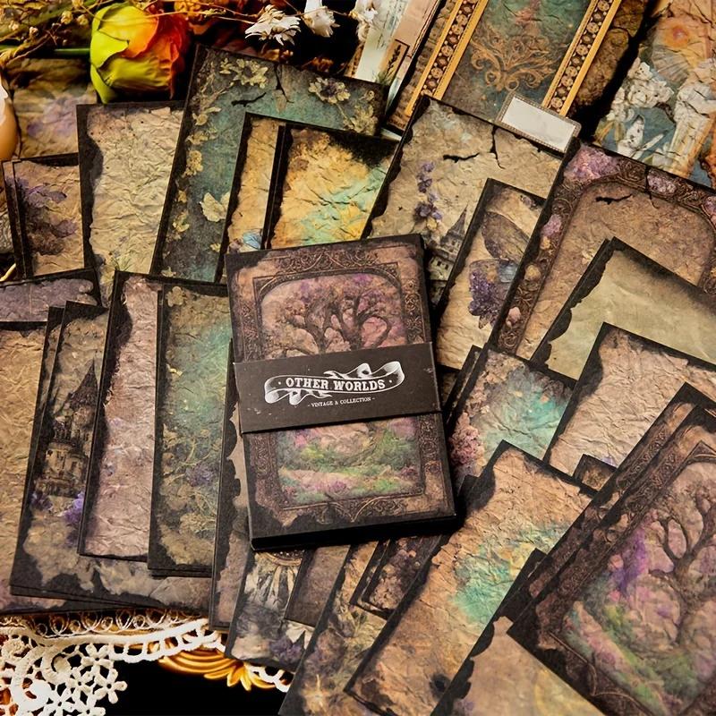 50 Sheets Forest Themed DIY Decorative Paper, Made of Paper, for Scrapbooks, Mysteries, Crafts, Creative Expression
