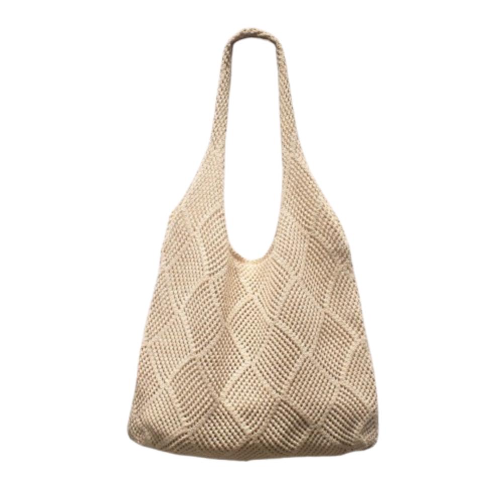 Large Capacity Women Shoulder Bag Fashion Shopping Tote Big Purses Knitted Handbag  Travel