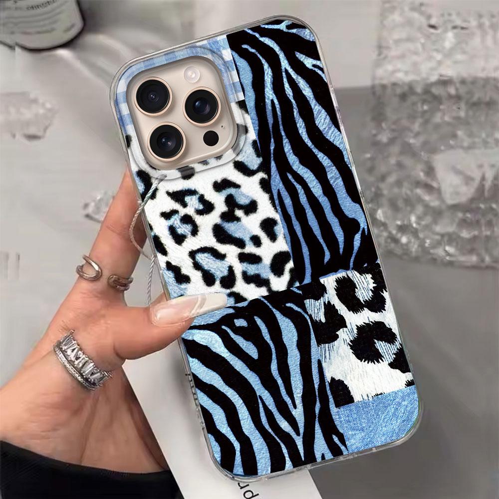 Vintage Blue Leopard Print Girls Phone Case for Iphone 16 15 14 7 8 Plus 13 11 12 Pro Max X XS XR SE 2022 2020 16e Back Cover