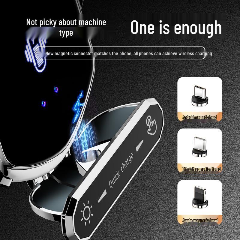 Wireless Car Phone Holder & Charger: Fast Charging with Cable, New Model