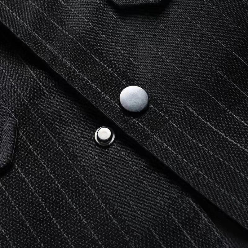 Herren Kunstleder Sterne Patches Denim Lederjacke Streetwear Streifen Schlank Oberbekleidung