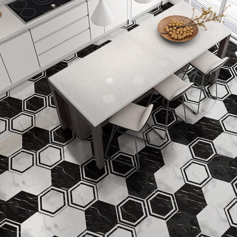 Nordic Style Twill Anti-Skid Hexagonal Floor Sticker Thickened Matte Hexagonal Tile Sticker Self-Adhesive And Removable Wall Sticker