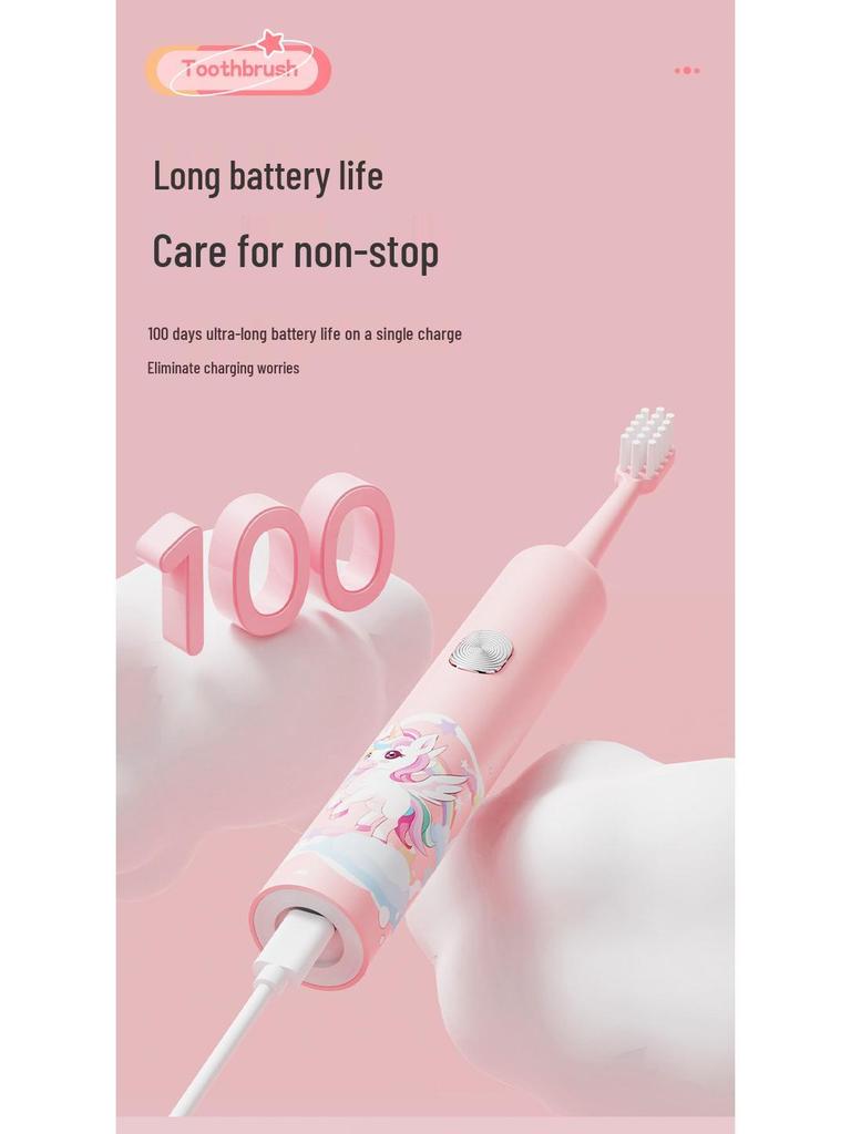 Children's Sonic Electric Toothbrush – Cute Cartoon, Soft Bristles, Smart Timer, Perfect Gift.