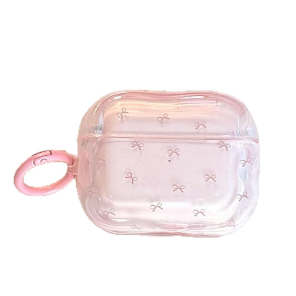 Semi-transparent bow for AirPods pro1 generation bluetooth headset case apple 1/1 generation wavy protective cover