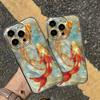 Koi Whale Print Phone Case, Suitable for iPhone 17, 16, 15, Plus, Pro, Max Series Phones - Can Be Used As a Gift