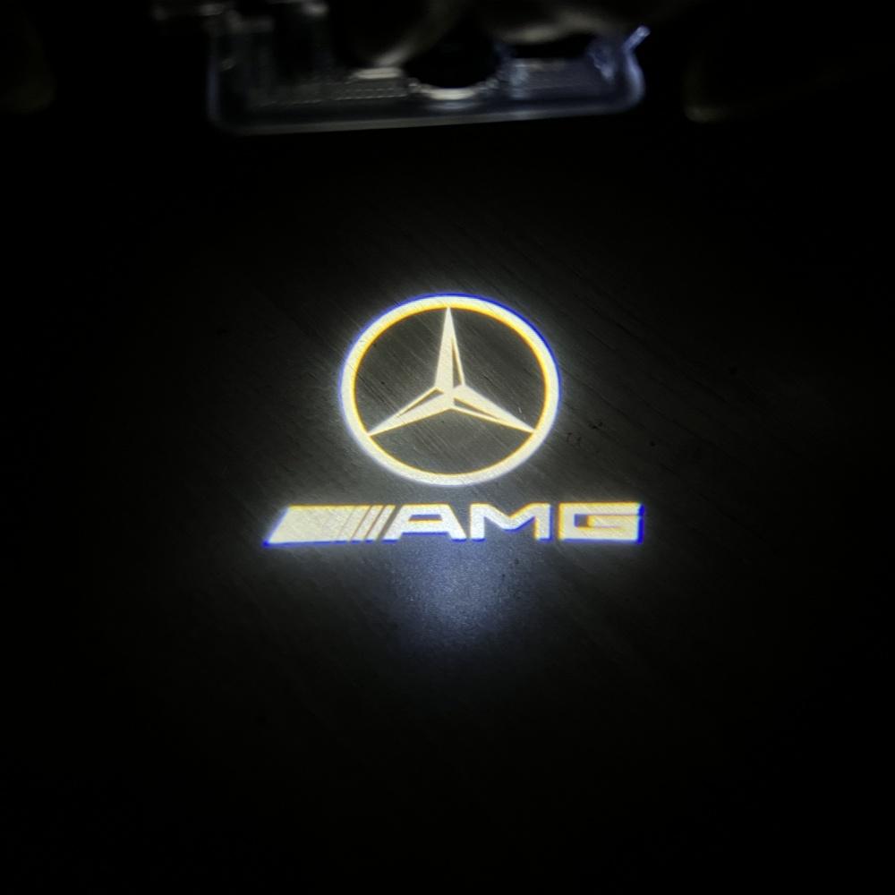 

Hot Car Sticker Car Door LED laser projector welcome light for Mercedes-Benz AMG glx164 ml350 500 w164 R350 R300 R320 R400 R50 2 2pcs