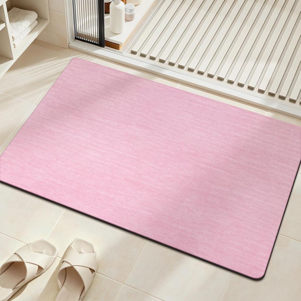 Rubber Non-Slip Quick Dry Absorbent Thin Bathroom Rugs Fit Under Door Bathroom Floor Mats-Shower Rug for In Front of Bathtub, Sink