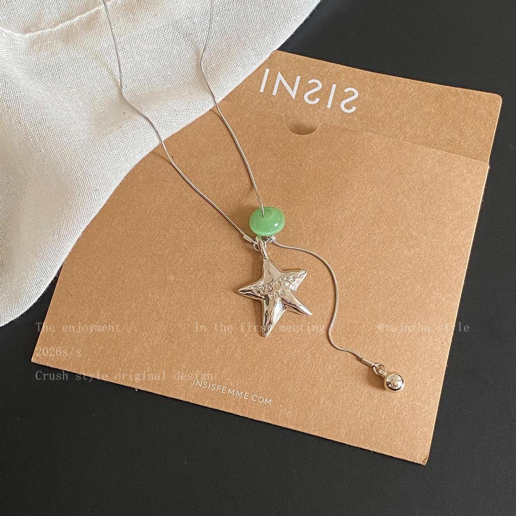 Colorful Star Pendant Necklace for Women - Adjustable, High-End Clavicle Chain