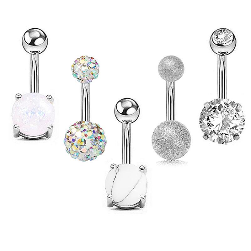 5/6/8/12 Stück Sexy Bauchnabelringe Set Herz Zirkon Bauchnabelpiercing Ringe Für Frauen Mädchen Körperpiercing Schmuck Zubehör Geschenk