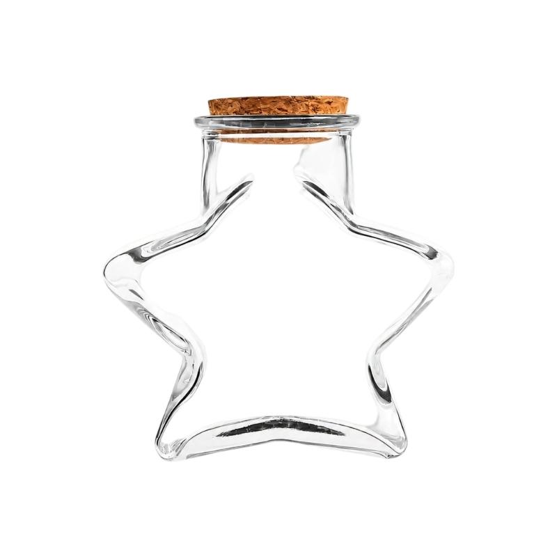 Decorative Glass Bottles With Cork Stoppers See-Through Glass Display Bottle with Wood Cap for Sand Paper Bits and Wedding Shelf Home Room Styling