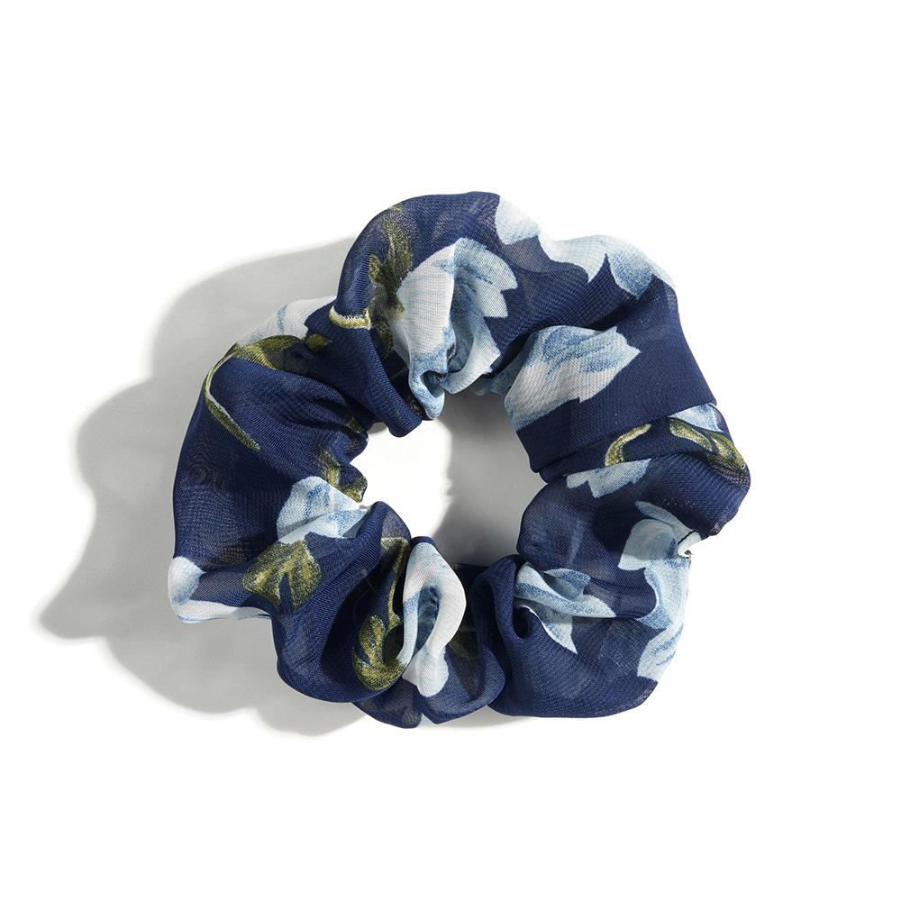 Leopard Print Hair Band Bohemian Large Intestine Band Small Fresh Commuter Rubber Band Flower Print Head Band Head Rope