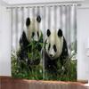 Home Interior Curtains 3D Luxury Animal Cute Panda Window Blackout Curtains For Living Room Bedroom Home Decor 2Pieces