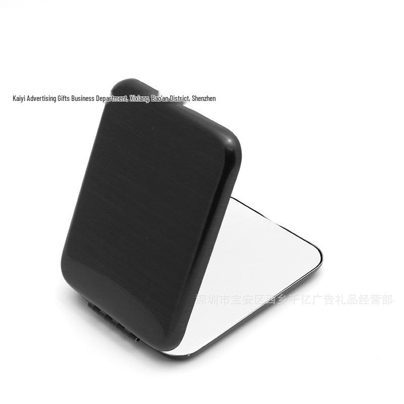 Engravable Stainless Steel Foldable Makeup Mirror - Unbreakable, Portable, Round/Square Design, Compact Size