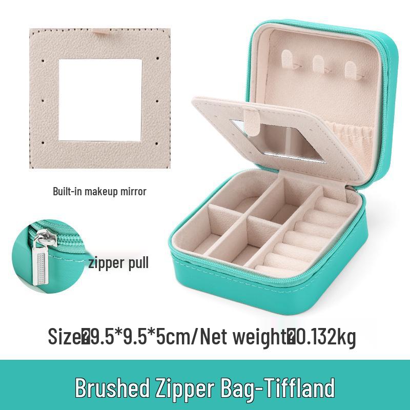 Cutie de bijuterii din catifea cu fermoar: Depozitare portabilă pentru coliere, brățări, inele și cercei