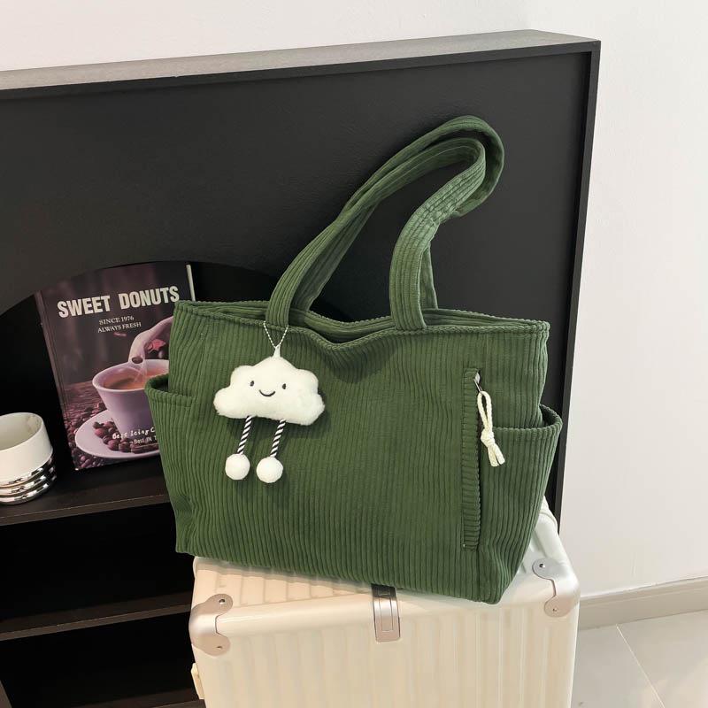 Women's Corduroy Mori-Style Handbag - Large Capacity, Versatile Retro School Bag