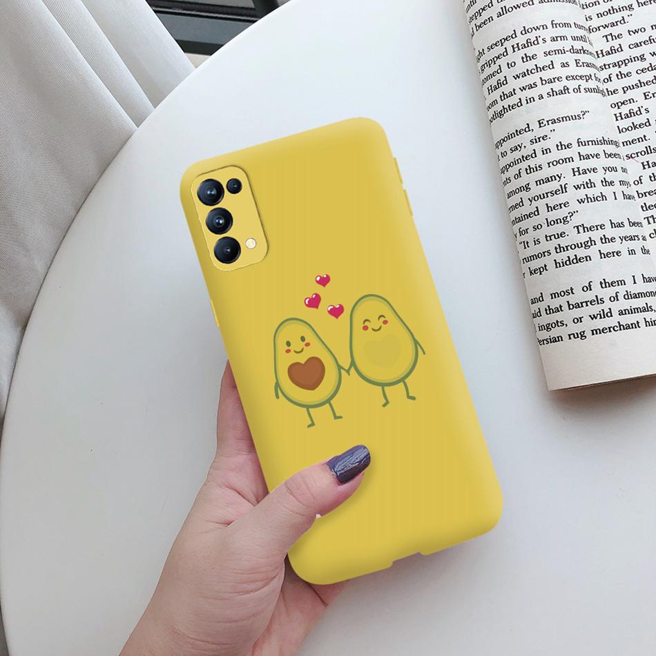 For Oppo Reno5 Pro Case Cute Cat Cactus Painted Soft Silicone Back Cover For Oppo Reno 4 5 Reno4 Reno5 Pro 5G Phone Cases Bumper