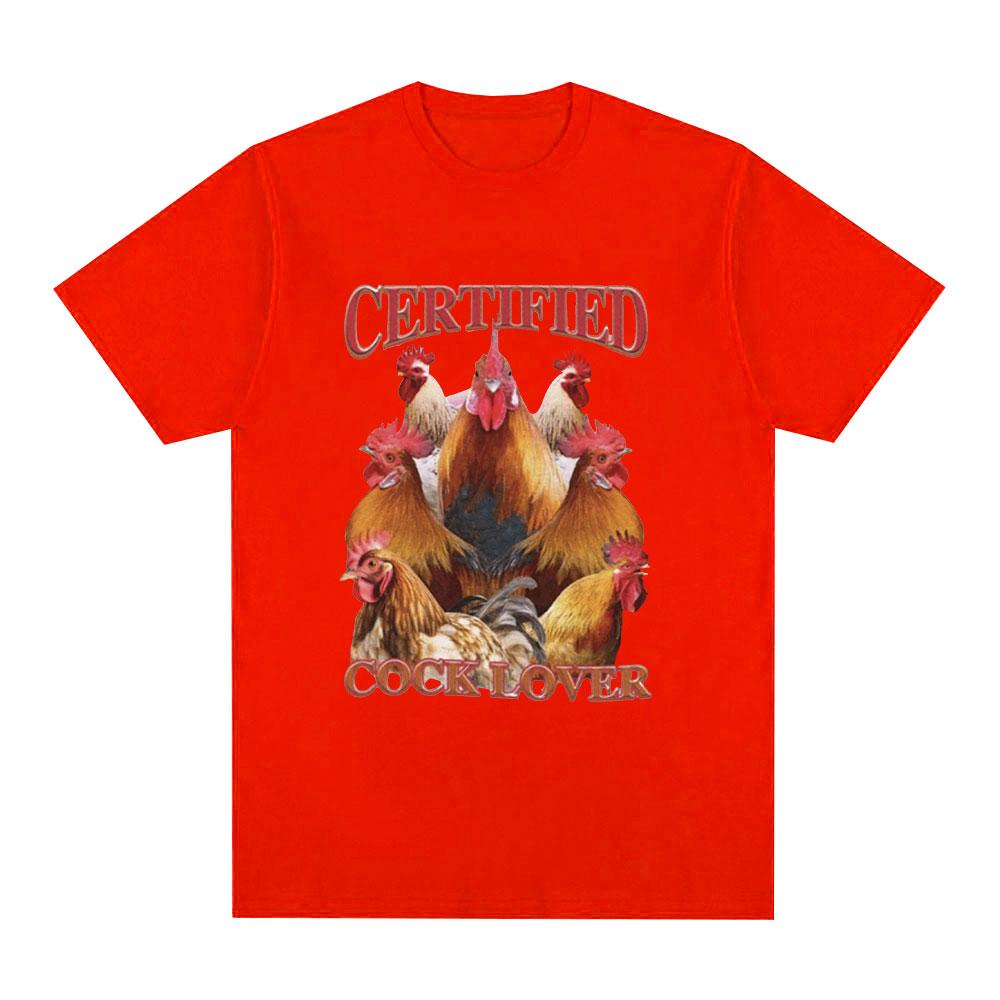 Zertifiziertes Cock Lovers T-Shirt Lustiges Hühner-Meme T-Shirt Herren Damen Lässig Kurzarm T-Shirts Streetwear