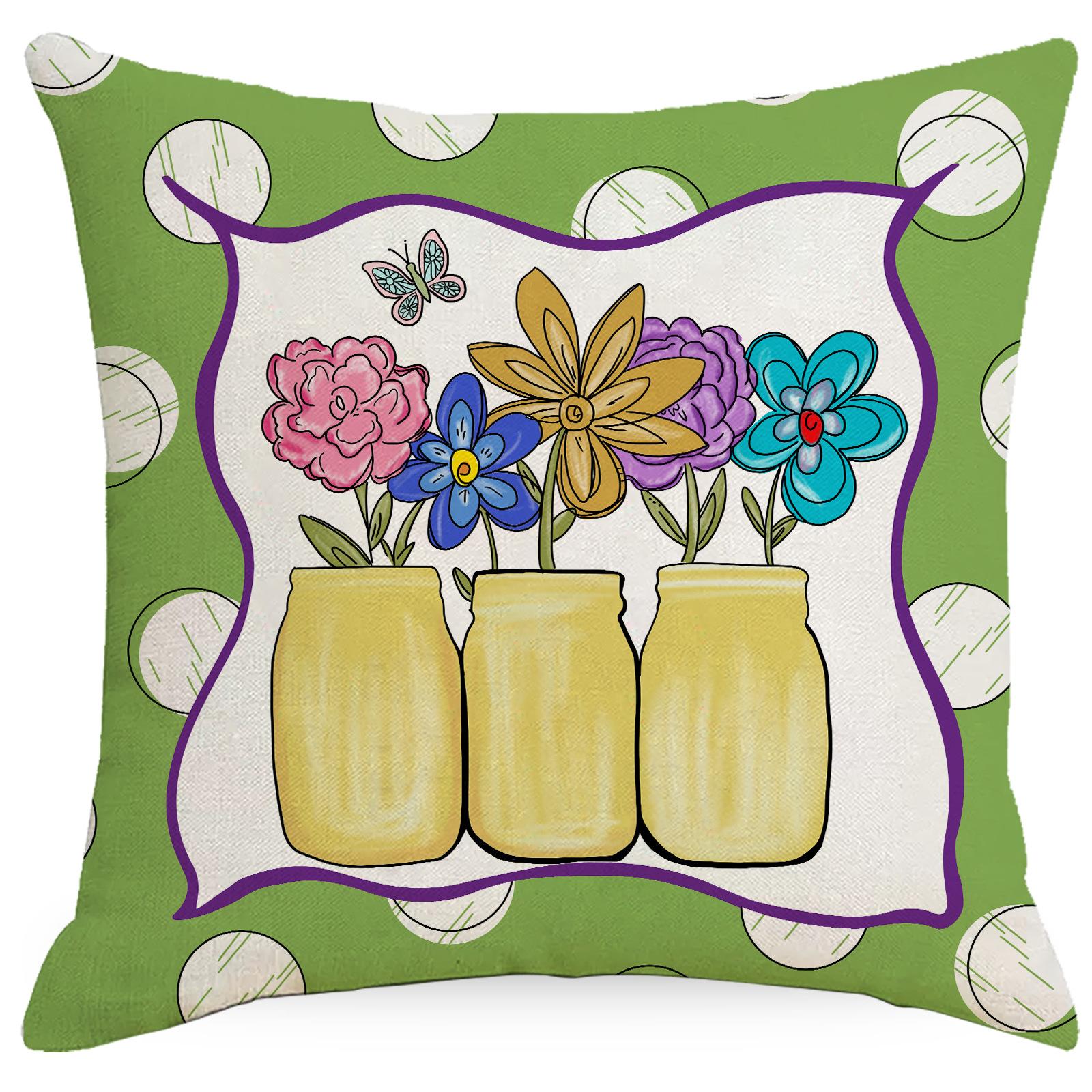 

Весенняя наволочка Льняная с принтом Автомобильная Диванная Прикроватная Подушка Чехол для подушки 45 * 45Cm without pillow core