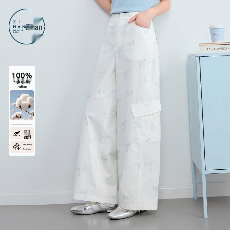 ZIHAN Women s Cotton Wide-Leg Cargo Pants XS