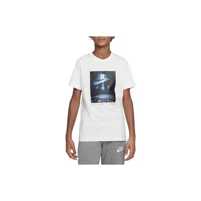 Round Neck Printed Logo Short Sleeve T-Shirt Kids Tops White DX9512-100