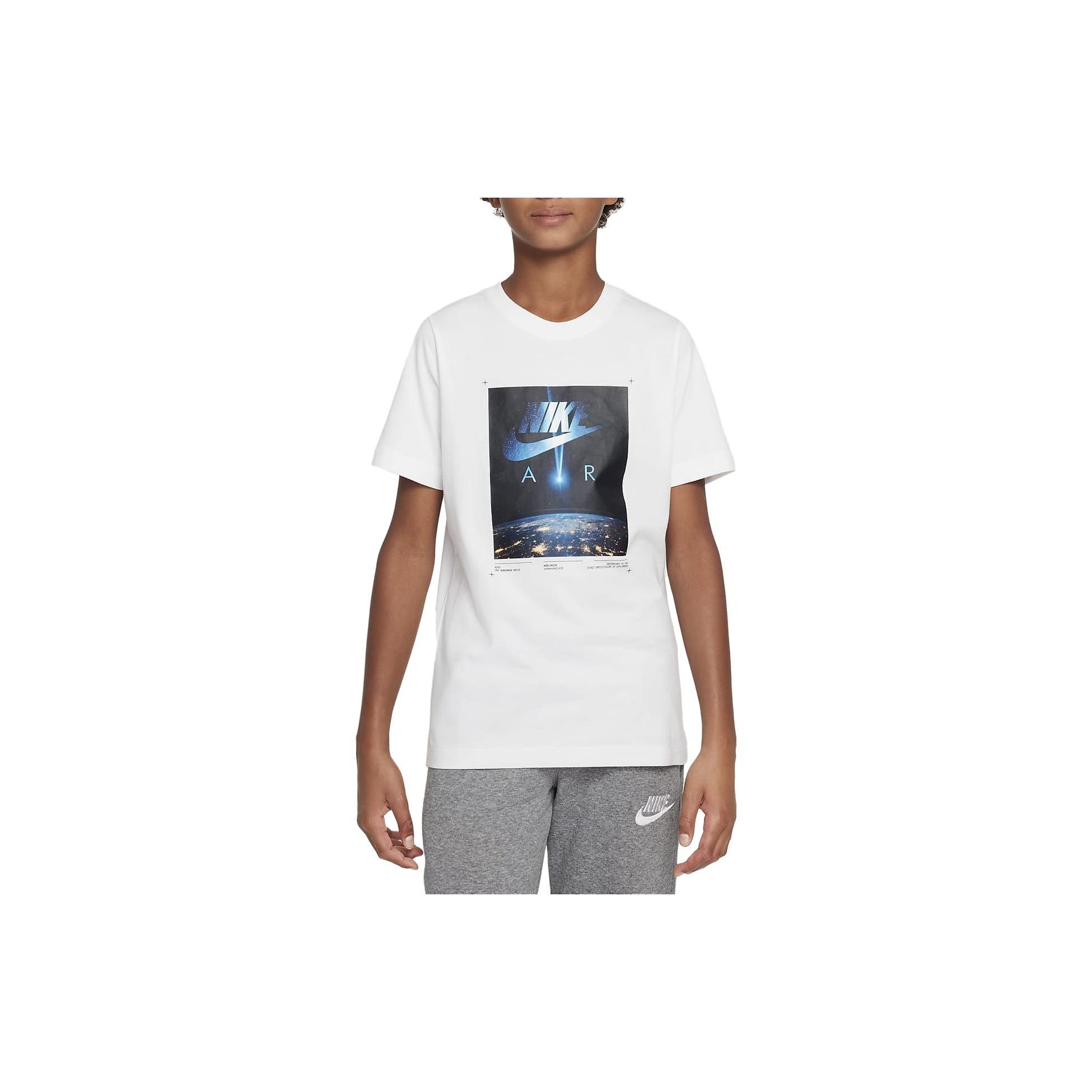 

Nike Round Neck Printed Logo Short Sleeve T-Shirt Kids Tops White DX9512-100 L
