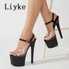 Fashion Liyke Summer Fashion Buckle Strap 17CM Women Platform Sandals Sexy Open Toe Extreme High Heels Stripper Pole Dance Shoes Size 43