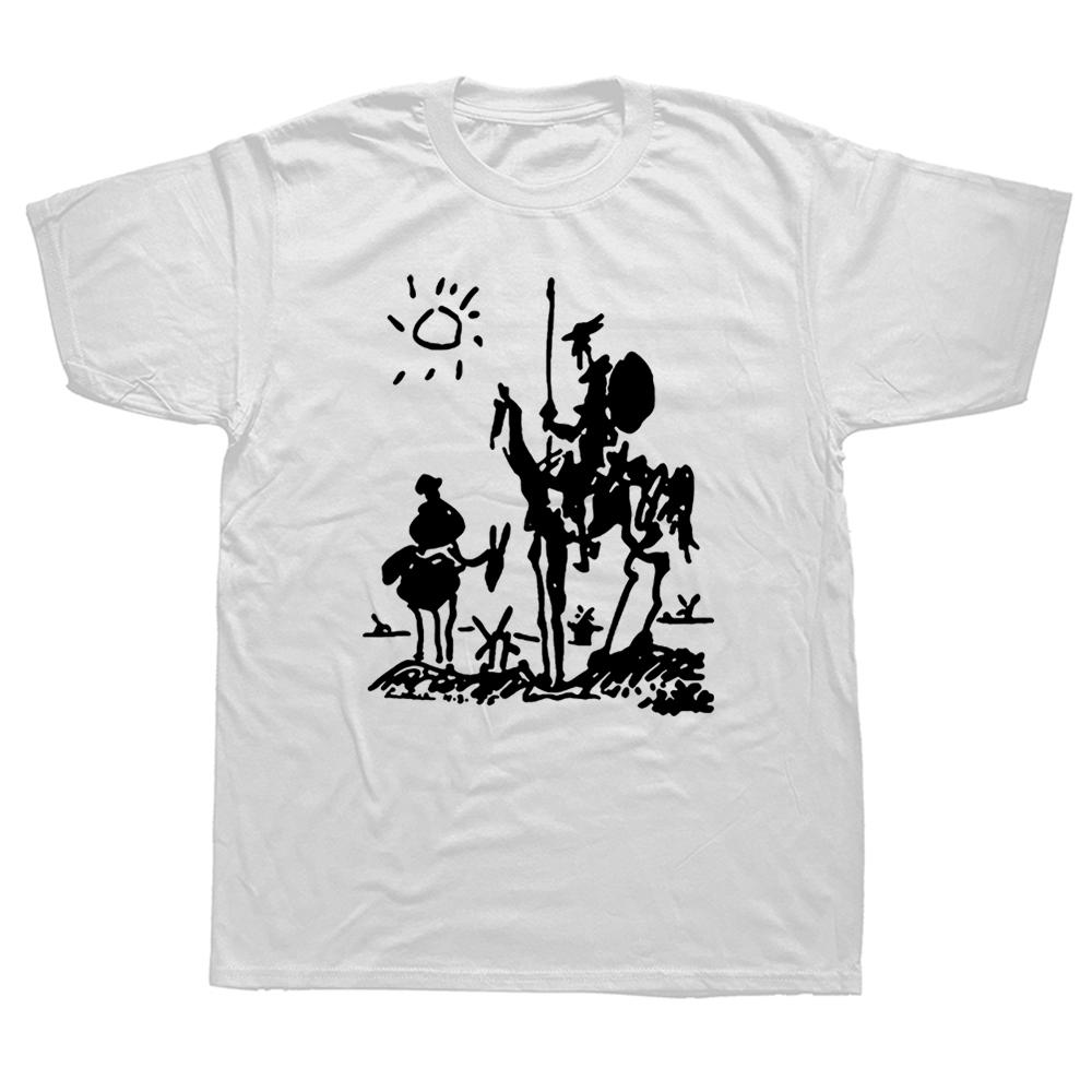 Men's T-Shirts Picasso Art Painting Funny Cotton Tee Shirt Short Sleeve Don Quixote knight T Shirts Clothes Birthday Present